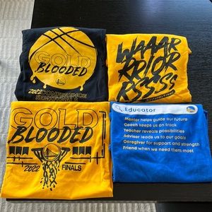 4 NBA Warriors Game Night T-Shirts(Qty:4 in bundle) XL NEW, different styles XL.